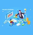 isometric freelancer or outsource worker office vector image vector image