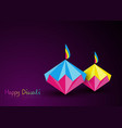 happy diwali celebration in origami style paper vector image vector image