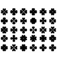 silhouettes four leaf clover vector image vector image