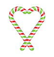 candy canes heart vector image