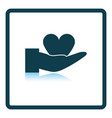 hand present heart ring icon vector image