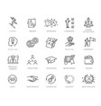 set of head hunting related line icons vector image vector image