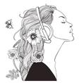 beautiful girl with headphones vector image