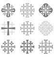 set with jerusalem cross vector image