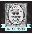 vintage hats and glasses poster vector image