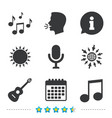 music icons microphone acoustic guitar vector image