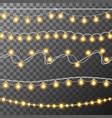 set of glowing christmas lights garland vector image vector image