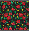 vintage flower seamless pattern embroidery vector image