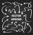 white hand drawn arrows set on gray background vector image