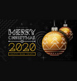 congratulations on new year 2020 and christmas vector image vector image