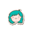 doodle girl face vector image