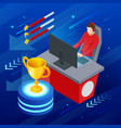 isometric cybersport or electronic sports e vector image