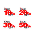 sale sticker - 10 20 30 and 50 percenys off vector image vector image