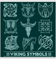 set of viking symbols icons vector image