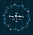 year xmas lights circle frame card vector image