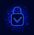 cyber security concept padlock with check mark vector image vector image