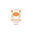 little crab minimalist logo design vector image