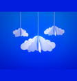 paper cloud in origami style on the sky background vector image