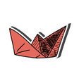 paper ship sticker vector image