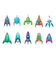 rocket space ship spaceship shuttle icons set vector image