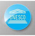 unesco flag button vector image vector image