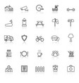 village line icons with reflect on white vector image