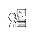brain analysis hand drawn outline doodle icon vector image