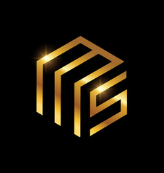 Golden monogram beauty logo initial letter b Vector Image