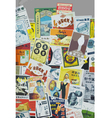 retro chinese posters wall background vector image vector image