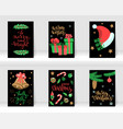set of christmas and happy new year greeting cards vector image