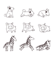 cute doggies pigs and zebras vector image vector image