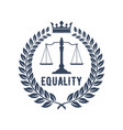 law firm symbol with scales of justice vector image vector image