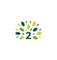 number 2 two tree leaf nature mark green logo icon vector image vector image