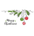 xmas fir twig with christmas tree toys one vector image vector image