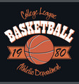 basketball typography emblem vector image
