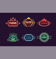 collection of bright colorful neon signs casino vector image