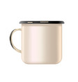 metal enamel mug mock up template blank vector image