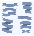 set of blue ribbons for different designs vector image