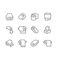 lined towels and napkins icons vector image vector image