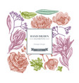 square floral design with pastel viburnum vector image vector image