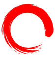 zen red circle brush stroke japanese painting art vector image
