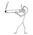 cartoon smoker or man holding and smoking huge vector image vector image