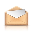 old envelope with blank paper vector image