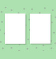 two white papers for text on pale green polka dot vector image vector image