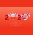 chinese new year 2020 fun usa rat cartoon card vector image