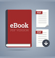 electronic book template with documents icons vector image