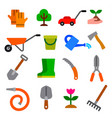 garden tools icon set vector image