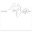 silhouette of a slender girl with frame for text vector image