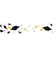 horizontal background with graduate caps vector image vector image
