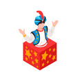 magician in box composition vector image